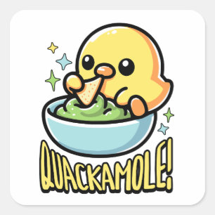 Kwakzalver! Schattigee guacamole eendenpun Vierkante Sticker