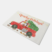 Kwakzinnige Feestdagen Schattigee eenden Deurmat (Schuin)