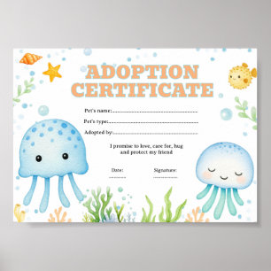 Kwal adopteert een huisdiercertificaat poster