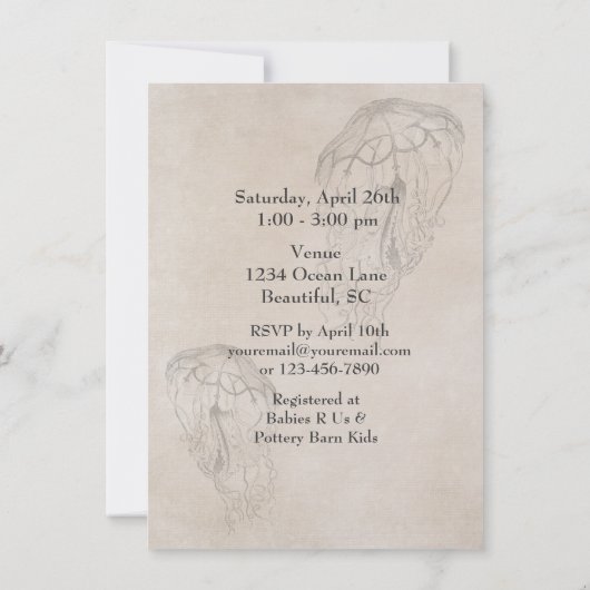  kwal Baby shower Beach Uitnodiging (Achterkant)