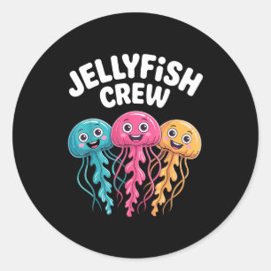 Kwal Crew Cartoon Oceaan Verjaardag Ronde Sticker