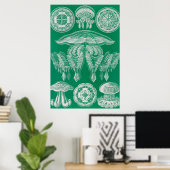 Kwal, Discomedusae door Ernst Haeckel Poster (Thuiskantoor)