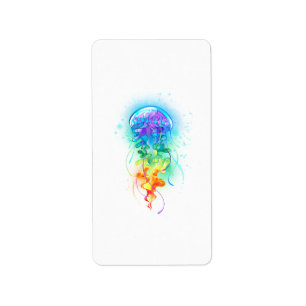 Kwal in regenboogkleuren etiket