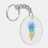 Kwal in regenboogkleuren sleutelhanger (Voorkant Links)