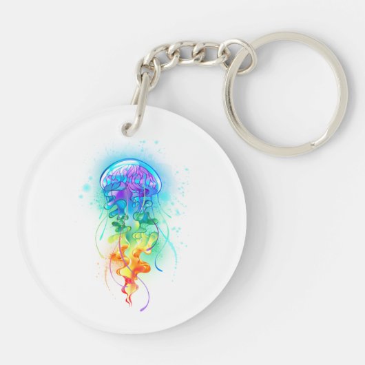 Kwal in regenboogkleuren sleutelhanger (Achterkant)
