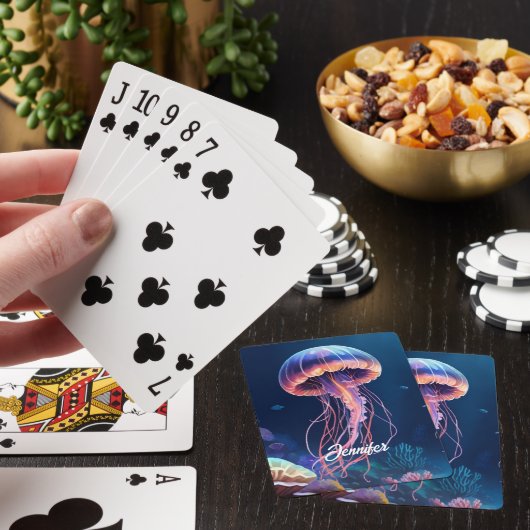 Kwal Kunst, Witte Script Naam Pokerkaarten (Insitu)