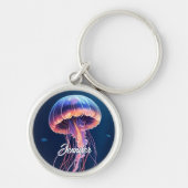 Kwal Kunst, Witte Script Naam Sleutelhanger (Voorkant)