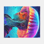 Kwal Meisje Kunst Fleece Deken (Voorkant (Horizontaal))