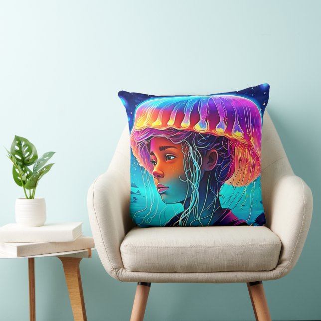 Kwal Meisje Kunst Kussen (Stoel)