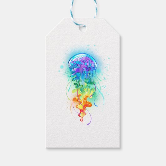 Kwal met regenboogkleuren cadeaulabel (Voorkant)