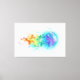 Kwal met regenboogkleuren canvas afdruk