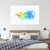 Kwal met regenboogkleuren canvas afdruk (Insitu (Slaapkamer))