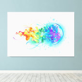 Kwal met regenboogkleuren canvas afdruk (Insitu (Houten vloer))