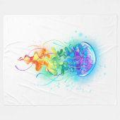 Kwal met regenboogkleuren fleece deken (Voorkant (Horizontaal))