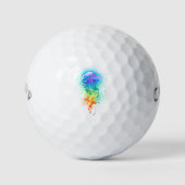 Kwal met regenboogkleuren golfballen (Voorkant)
