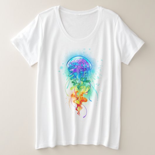 Kwal met regenboogkleuren grote maat t-shirt (Design voorkant)
