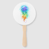 Kwal met regenboogkleuren handwaaier (Achterkant)