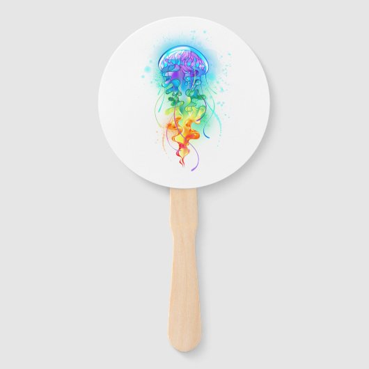 Kwal met regenboogkleuren handwaaier (Achterkant)