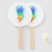 Kwal met regenboogkleuren handwaaier (Voorkant en achterkant)