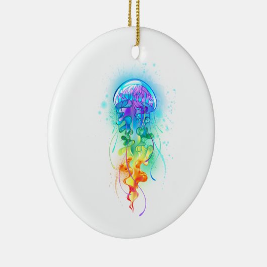 Kwal met regenboogkleuren keramisch ornament (Rechts)