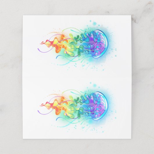 Kwal met regenboogkleuren klantenkaartje (Buitenkant ongevouwen)