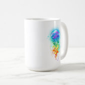 Kwal met regenboogkleuren koffiemok (Voorkant rechts)