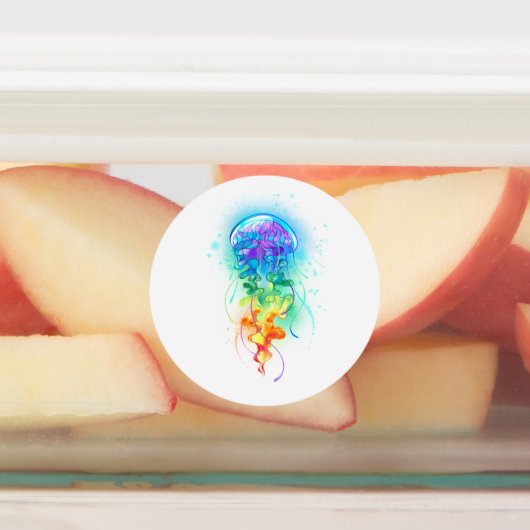 Kwal met regenboogkleuren labels (Aangebracht)