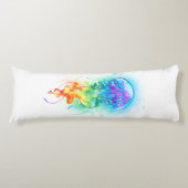 Kwal met regenboogkleuren lichaamskussen (Voorkant)