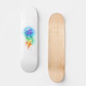 Kwal met regenboogkleuren persoonlijk skateboard (Voorkant)