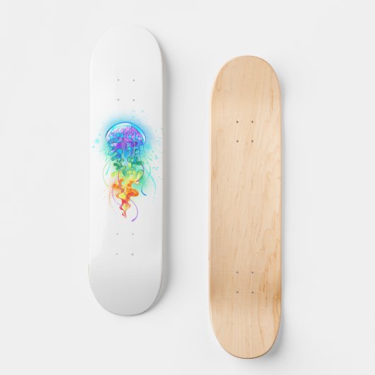 Kwal met regenboogkleuren persoonlijk skateboard (Voorkant)