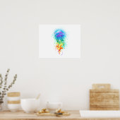 Kwal met regenboogkleuren poster (Keuken)