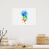 Kwal met regenboogkleuren poster (Keuken)