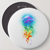 Kwal met regenboogkleuren ronde button 6,0 cm (Voorkant /achterkant)