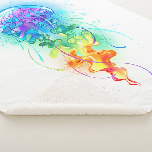 Kwal met regenboogkleuren sherpa deken (3/4)