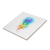 Kwal met regenboogkleuren tegeltje (Zijkant)