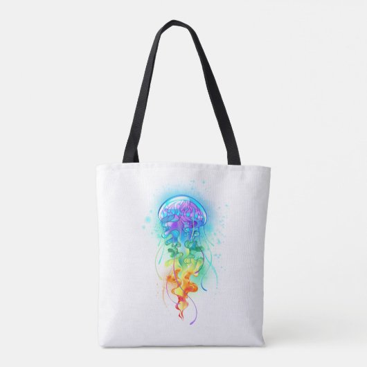 Kwal met regenboogkleuren tote bag (Achterkant)