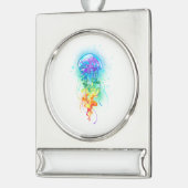 Kwal met regenboogkleuren verzilverd banner ornament (Links)