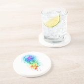 Kwal met regenboogkleuren zandsteen onderzetter (Zijkant)