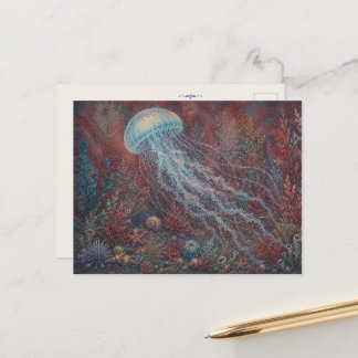 Kwal Oceaan Aquarel Geïnspireerde Postkaart