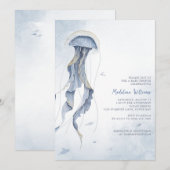 kwal oceaan Zee Waterverf Baby shower Kaart (Voorkant / Achterkant)