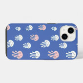 Kwal op blauwe achtergrond iPhone hoesje (Achterkant horizontaal)