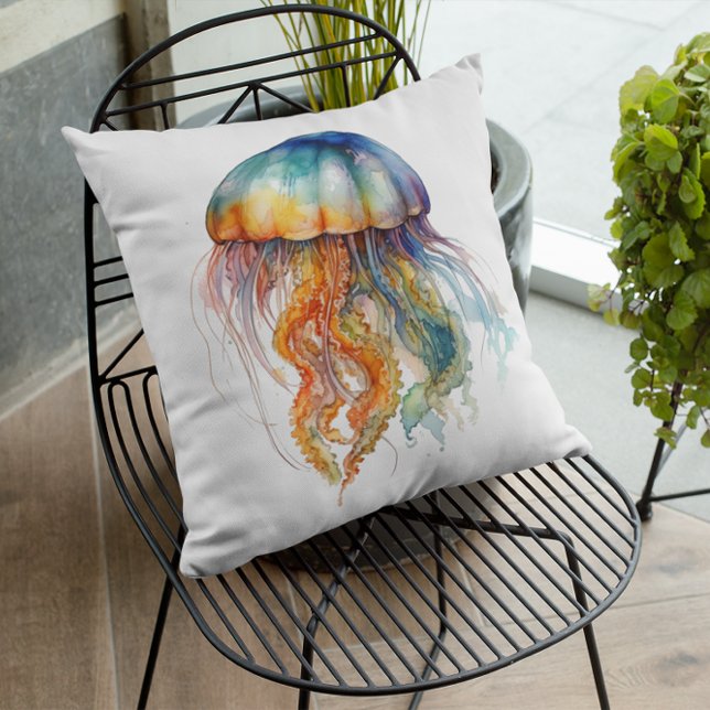 Kwal Rainbow Tides: Watercolor Kunst  Kussen (Creator heeft geüpload)