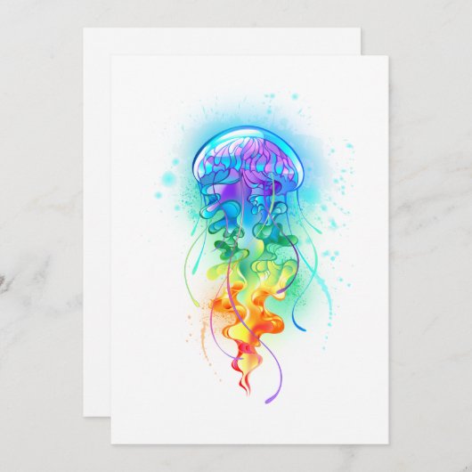 Kwal regenboog feestdagenkaart (Voorkant / Achterkant)