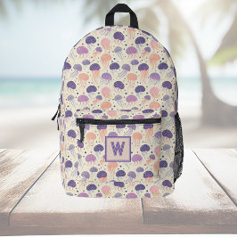 Kwal Schattigee Pastelkleurige Paarse en Oranje Mo Bedrukte Rugzak