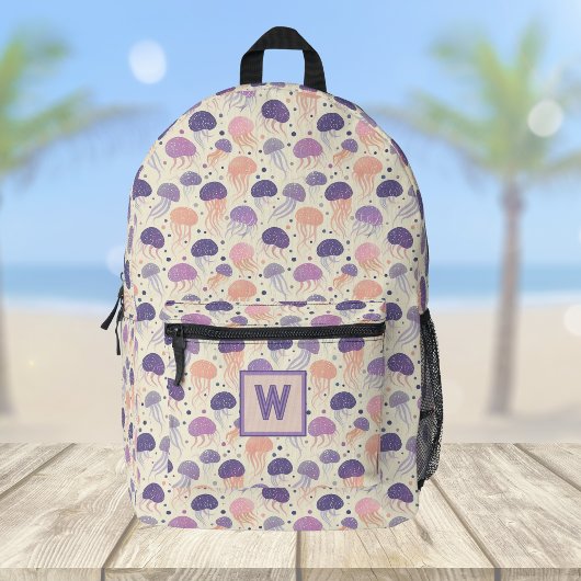 Kwal Schattigee Pastelkleurige Paarse en Oranje Mo Bedrukte Rugzak