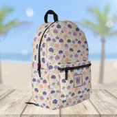 Kwal Schattigee Pastelkleurige Paarse en Oranje Mo Bedrukte Rugzak