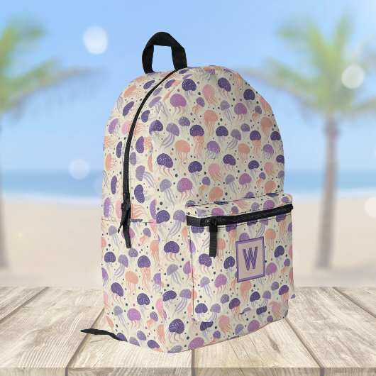 Kwal Schattigee Pastelkleurige Paarse en Oranje Mo Bedrukte Rugzak