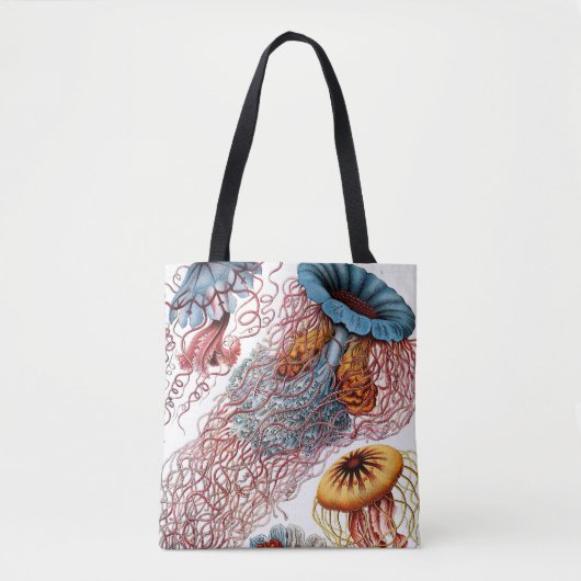 Kwal uit de kunst door Ernst Haeckel, Discomedusae Tote Bag (Voorkant)