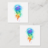 Kwal van de regenboog vierkante visitekaartje (Voorkant / Achterkant)