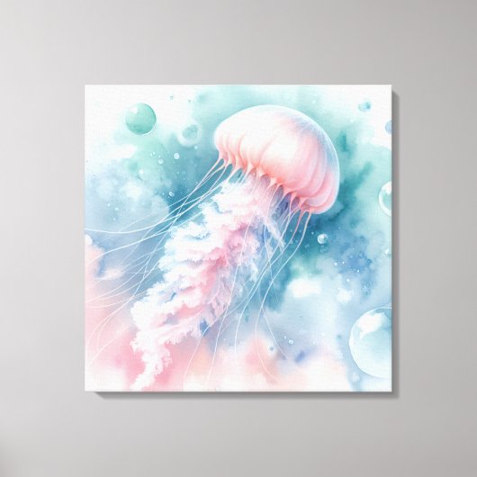 Kwal van tere roze waterverf canvas afdruk (Voorkant)